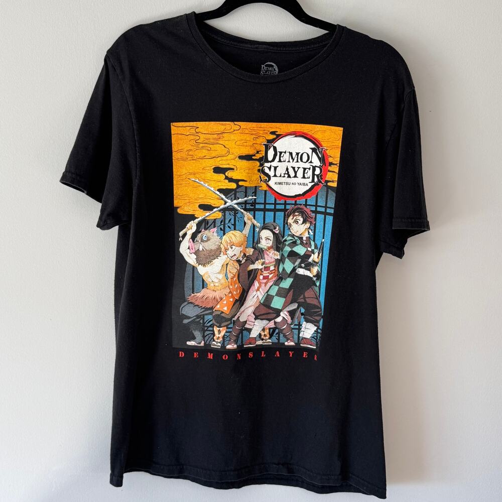 Demon Slayer Kimetsu no Yaiba Black T-Shirt Tanjiro Nezuko Zenitsu Inosuke